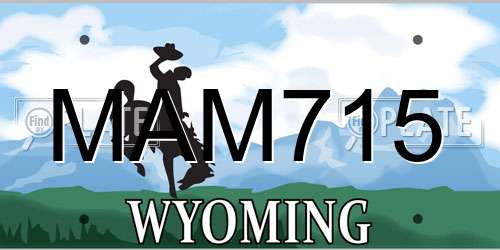 MAM715 Wyoming License Plate