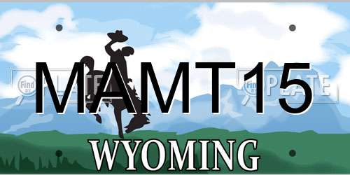 MAMT15 Wyoming License Plate