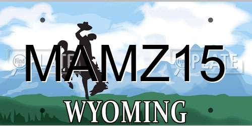 MAMZ15 Wyoming License Plate