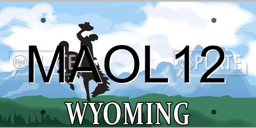 MAOL12 Wyoming License Plate