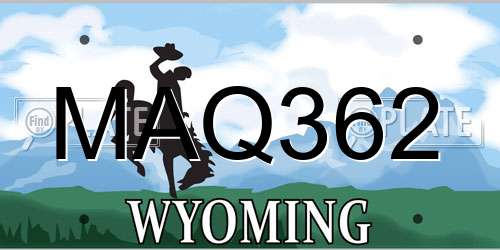 MAQ362 Wyoming License Plate