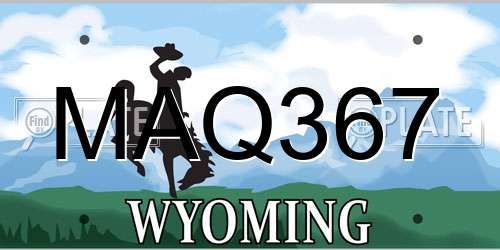 MAQ367 Wyoming License Plate