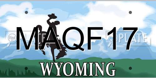 MAQF17 Wyoming License Plate