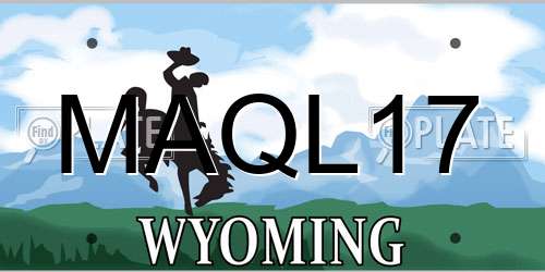 MAQL17 Wyoming License Plate