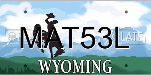 MAT53L Wyoming License Plate