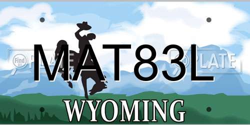 MAT83L Wyoming License Plate