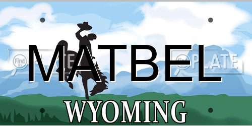MATBEL Wyoming License Plate