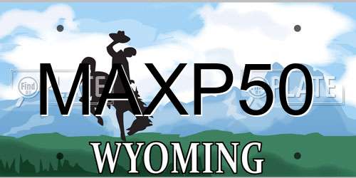 MAXP50 Wyoming License Plate