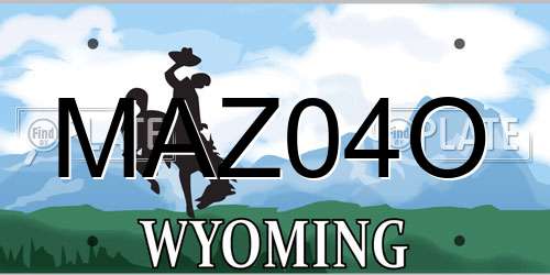 MAZ04O Wyoming License Plate