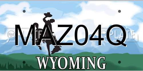 MAZ04Q Wyoming License Plate