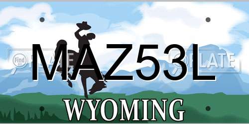 MAZ53L Wyoming License Plate