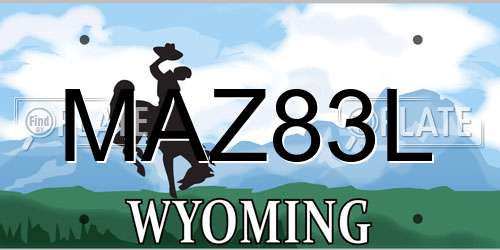 MAZ83L Wyoming License Plate
