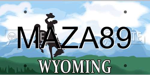 MAZA89 Wyoming License Plate