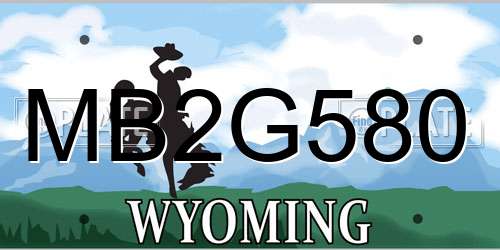 MB2G580 Wyoming License Plate