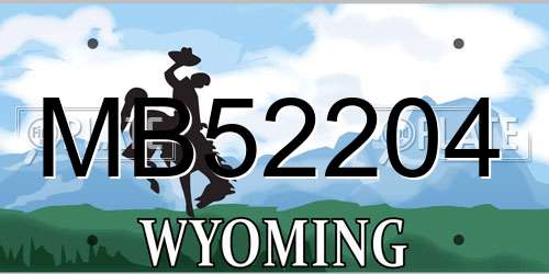 MB52204 Wyoming License Plate
