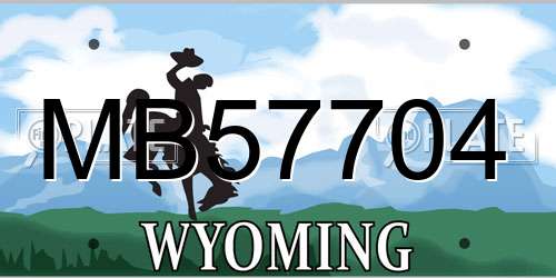 MB57704 Wyoming License Plate