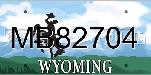 MB82704 Wyoming License Plate