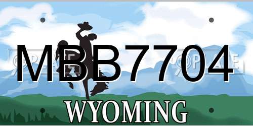 MBB7704 Wyoming License Plate