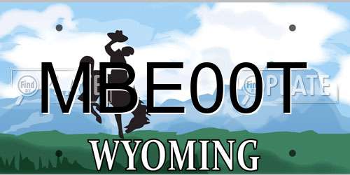 MBE00T Wyoming License Plate