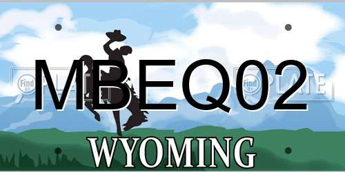 MBEQ02 Wyoming License Plate