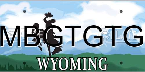 MBGTGTG Wyoming License Plate