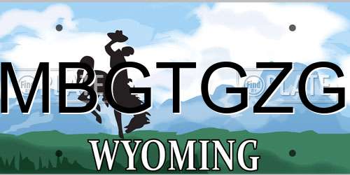 MBGTGZG Wyoming License Plate
