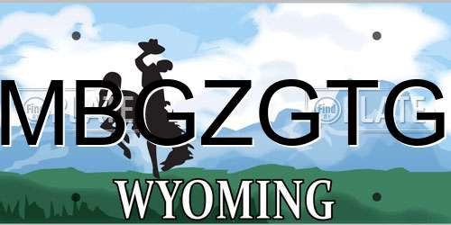 MBGZGTG Wyoming License Plate