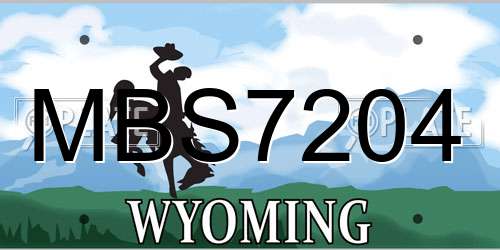 MBS7204 Wyoming License Plate