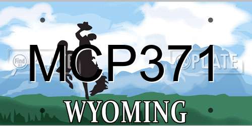 MCP371 Wyoming License Plate