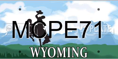 MCPE71 Wyoming License Plate