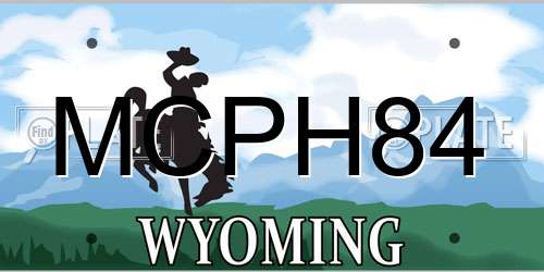 MCPH84 Wyoming License Plate