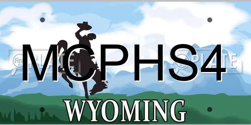 MCPHS4 Wyoming License Plate