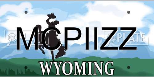 MCPIIZZ Wyoming License Plate