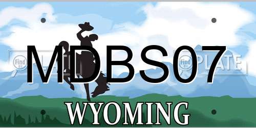 MDBS07 Wyoming License Plate