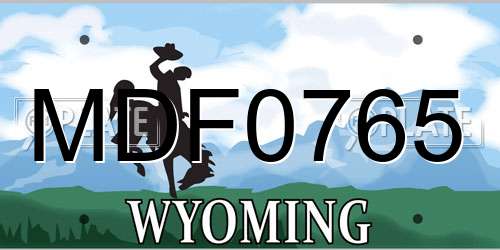 MDF0765 Wyoming License Plate