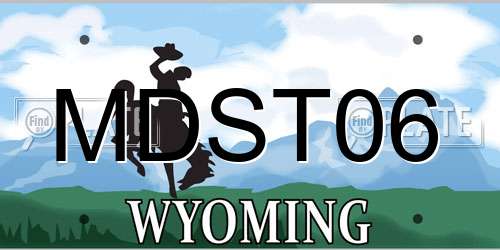 MDST06 Wyoming License Plate