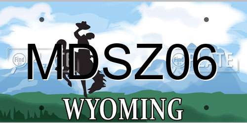 MDSZ06 Wyoming License Plate