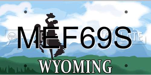 MEF69S Wyoming License Plate