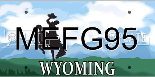 MEFG95 Wyoming License Plate