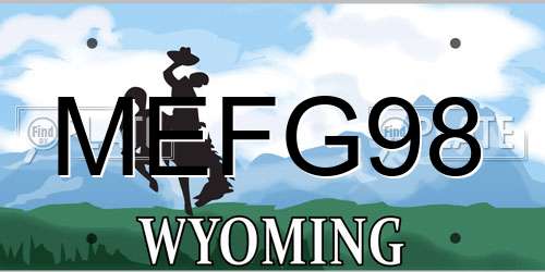 MEFG98 Wyoming License Plate