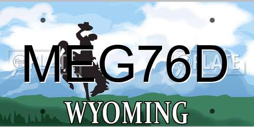 MEG76D Wyoming License Plate
