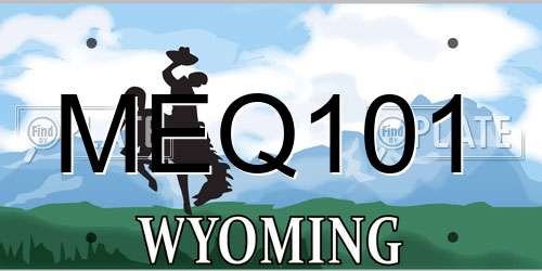 MEQ101 Wyoming License Plate