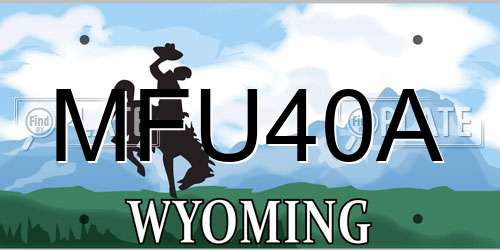 MFU40A Wyoming License Plate