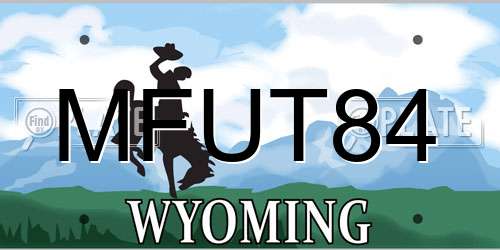 MFUT84 Wyoming License Plate
