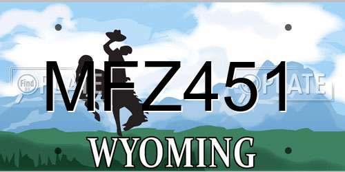 MFZ451 Wyoming License Plate