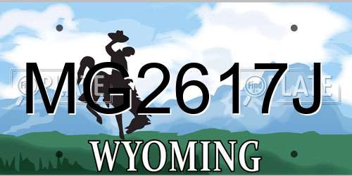 MG2617J Wyoming License Plate