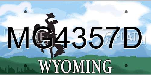 MG4357D Wyoming License Plate