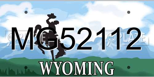 MG52112 Wyoming License Plate