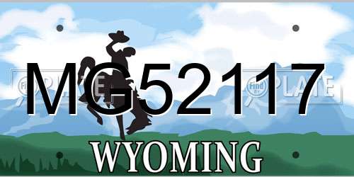 MG52117 Wyoming License Plate