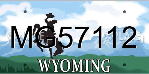 MG57112 Wyoming License Plate